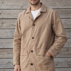 Gardenheir NY Tan Nylon Chore Coat Lightweight Utility Jacket XS Unisex Men’s